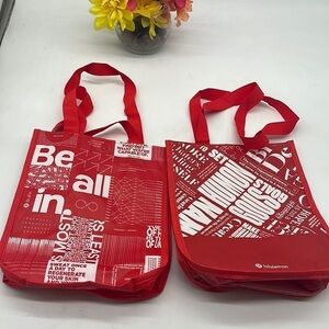 Lululemon Red White small tote bags lot of 2